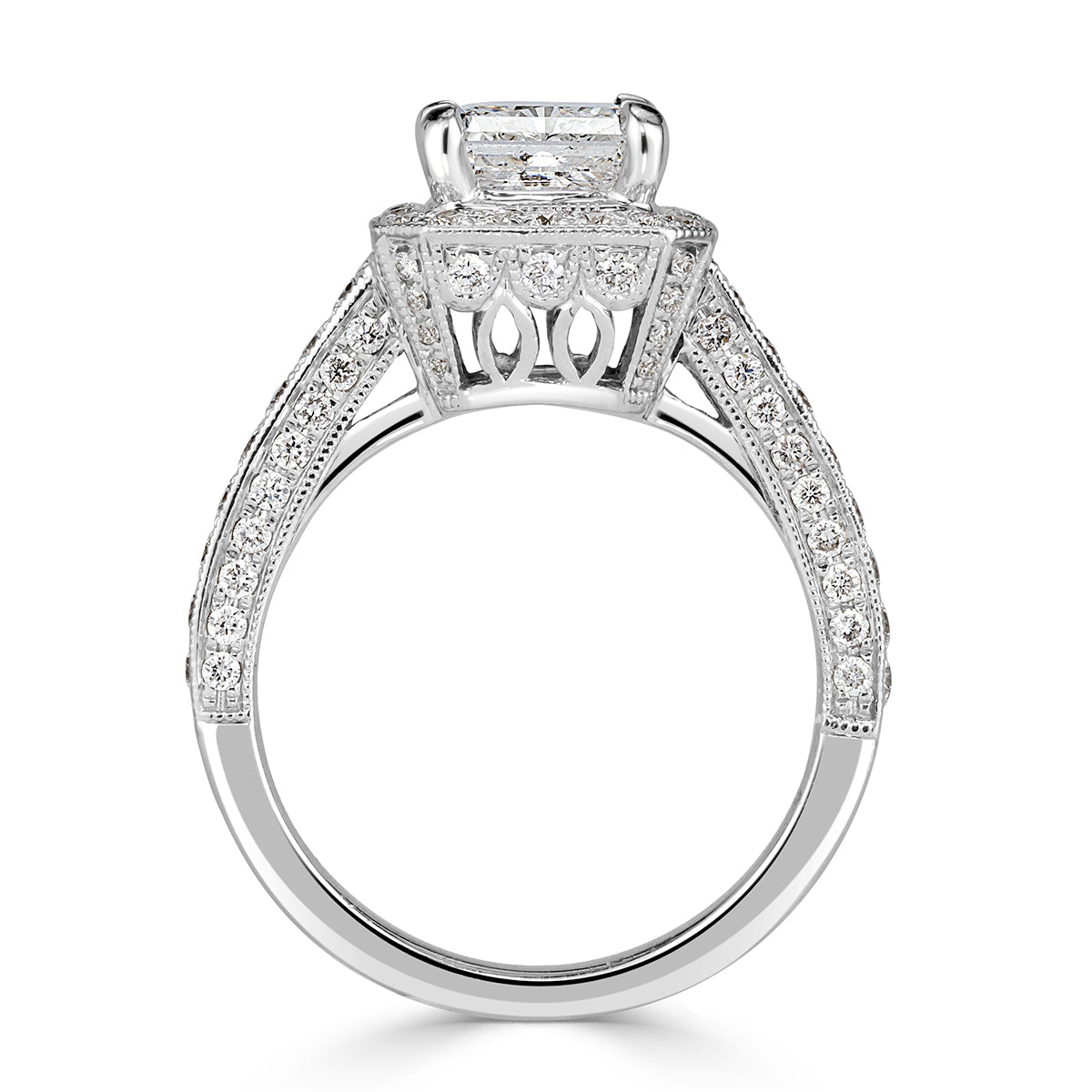 3.61ct Radiant Cut Diamond Engagement Ring