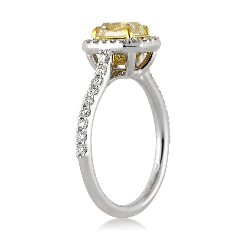 1.76ct Fancy Yellow Radiant Cut Diamond Engagement Ring – Mark