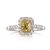 1.33ct Fancy Intense Yellow Radiant Cut Diamond Engagement Ring