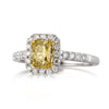 1.33ct Fancy Intense Yellow Radiant Cut Diamond Engagement Ring