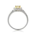 1.33ct Fancy Intense Yellow Radiant Cut Diamond Engagement Ring