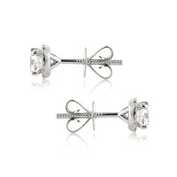 1.26ct Cushion Cut Diamond Halo Stud Earrings