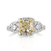 2.92ct Fancy Light Yellow Radiant Cut Diamond Engagement Ring