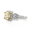 2.92ct Fancy Light Yellow Radiant Cut Diamond Engagement Ring