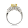 2.92ct Fancy Light Yellow Radiant Cut Diamond Engagement Ring