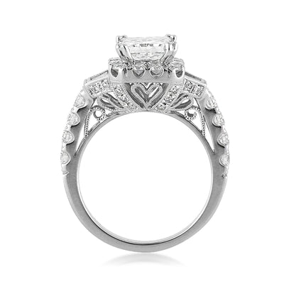 3.49ct Princess Cut Diamond Engagement Ring