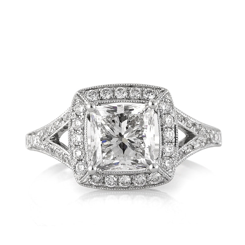 3.05ct Princess Cut Diamond Engagement Ring