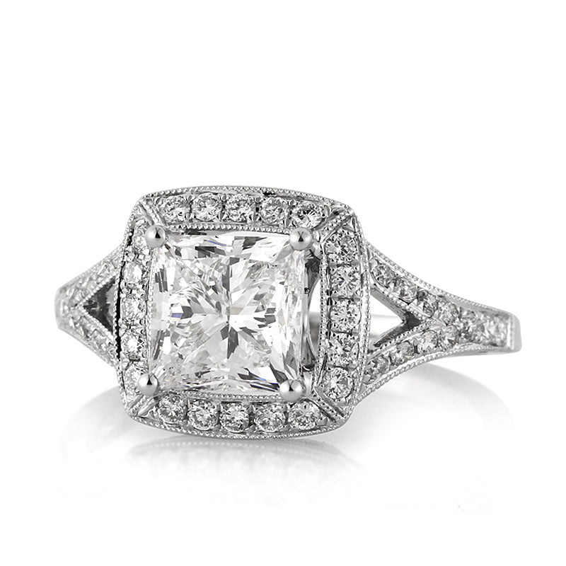 3.05ct Princess Cut Diamond Engagement Ring