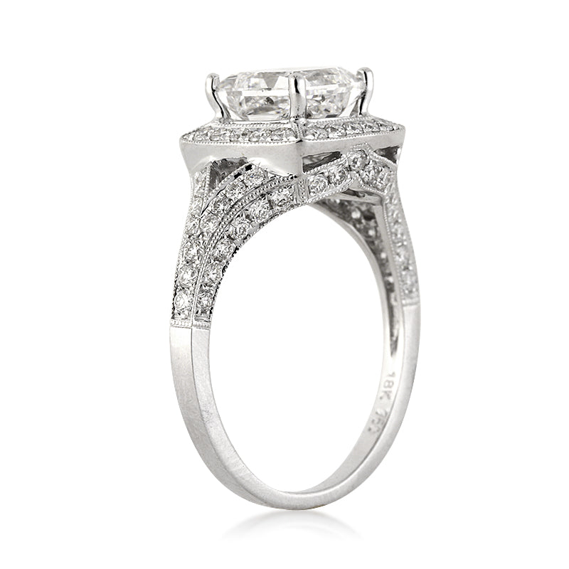 3.05ct Princess Cut Diamond Engagement Ring