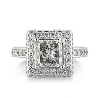 3.20ct Princess Cut Diamond Engagement Ring