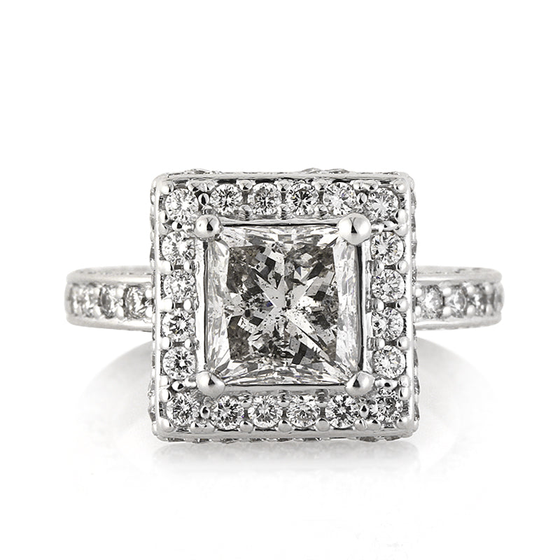 3.20ct Princess Cut Diamond Engagement Ring