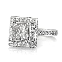 3.20ct Princess Cut Diamond Engagement Ring