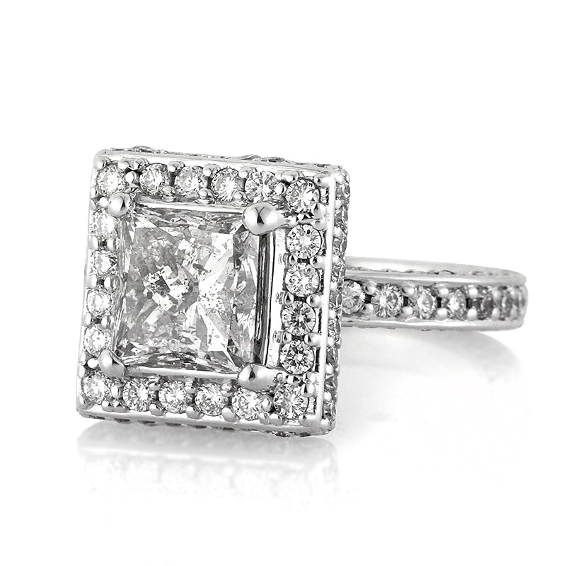 3.20ct Princess Cut Diamond Engagement Ring