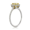 1.35ct Fancy Light Yellow Cushion Cut Diamond Engagement Ring