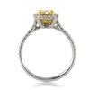1.35ct Fancy Light Yellow Cushion Cut Diamond Engagement Ring