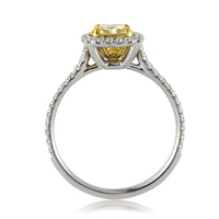 1.35ct Fancy Light Yellow Cushion Cut Diamond Engagement Ring