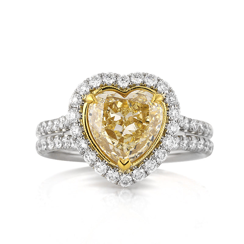 3.05ct Fancy Yellow Heart Shaped Diamond Engagement Ring – Mark Broumand