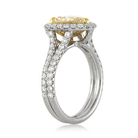 3.05ct Fancy Yellow Heart Shaped Diamond Engagement Ring