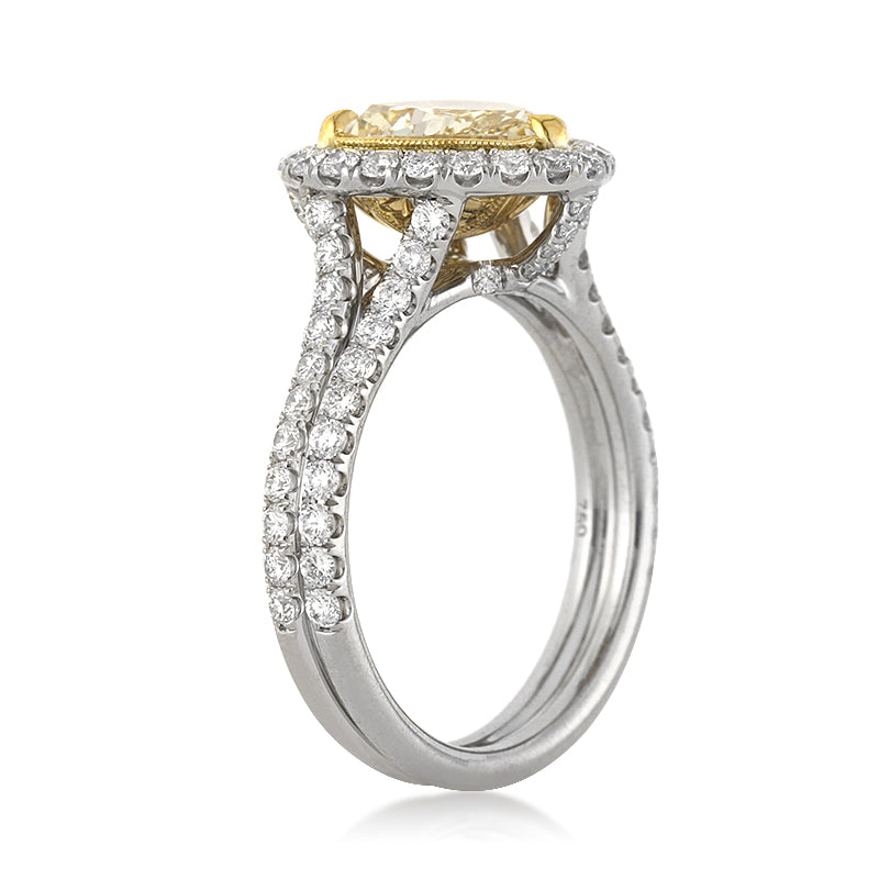 3.05ct Fancy Yellow Heart Shaped Diamond Engagement Ring