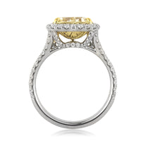 3.05ct Fancy Yellow Heart Shaped Diamond Engagement Ring