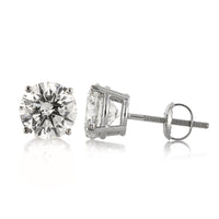 4.10ct Round Brilliant Cut Diamond Stud Earrings