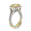 4.28ct Fancy Light Yellow Cushion Cut Diamond Engagement Ring