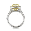 4.28ct Fancy Light Yellow Cushion Cut Diamond Engagement Ring