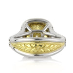 4.28ct Fancy Light Yellow Cushion Cut Diamond Engagement Ring