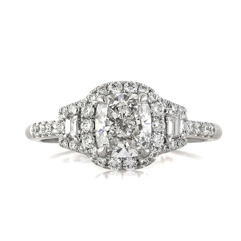 1.96ct Cushion Cut Diamond Engagement Ring