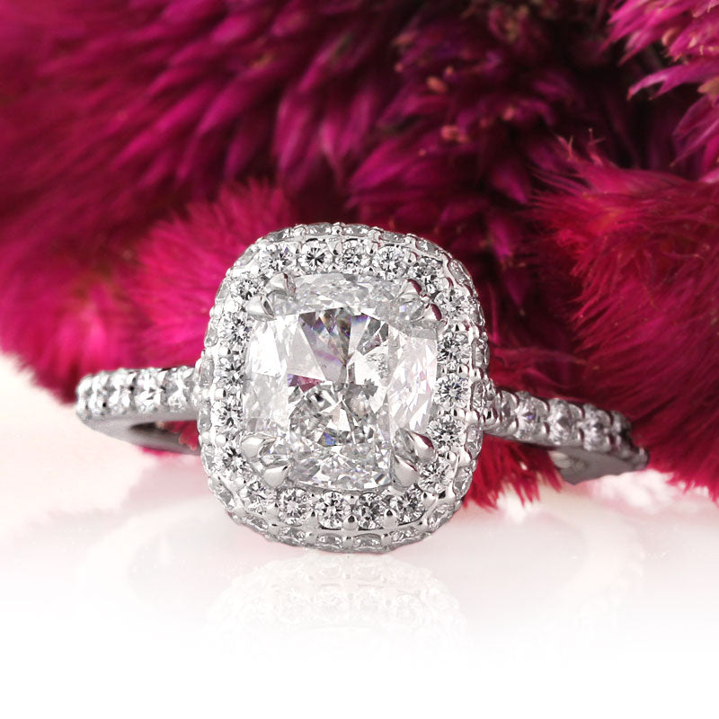 3.20ct Cushion Cut Diamond Engagement Ring