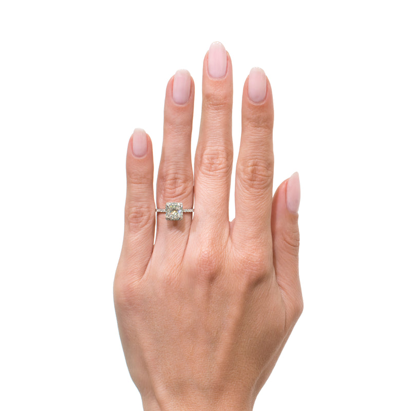 1.90ct Princess Cut Diamond Engagement Ring