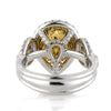 3.37ct Fancy Intense Yellow Pear Shaped Diamond Engagement Ring