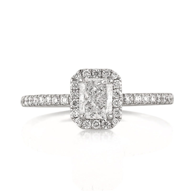 0.95ct Radiant Cut Diamond Engagement Ring