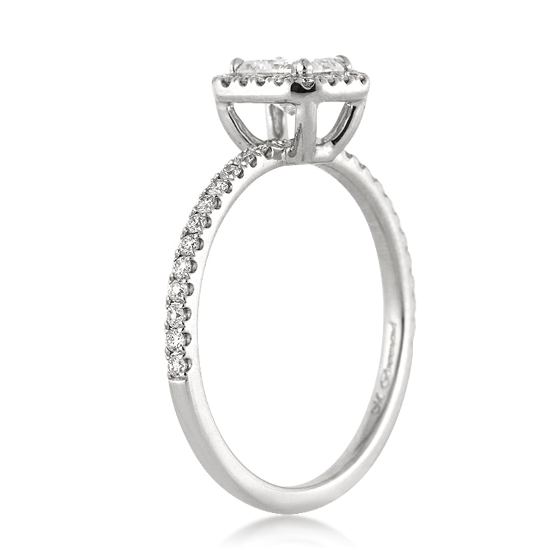 0.95ct Radiant Cut Diamond Engagement Ring
