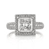 3.61ct Princess Cut Diamond Engagement Ring