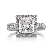 3.61ct Princess Cut Diamond Engagement Ring