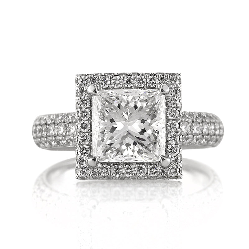3.61ct Princess Cut Diamond Engagement Ring