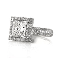 3.61ct Princess Cut Diamond Engagement Ring