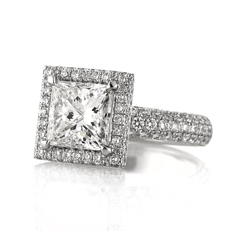 3.61ct Princess Cut Diamond Engagement Ring