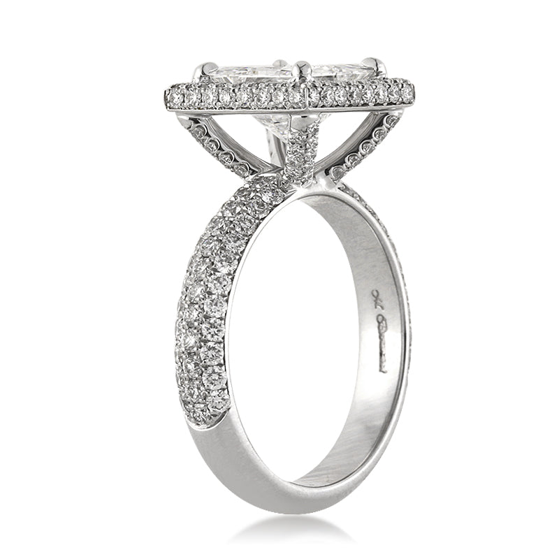 3.61ct Princess Cut Diamond Engagement Ring