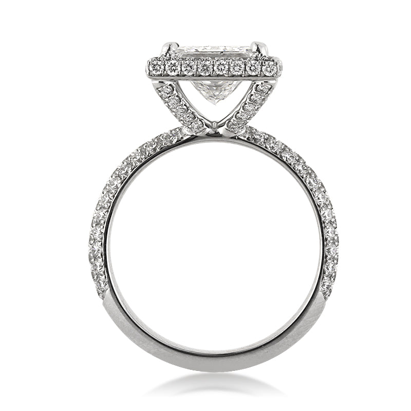 3.61ct Princess Cut Diamond Engagement Ring