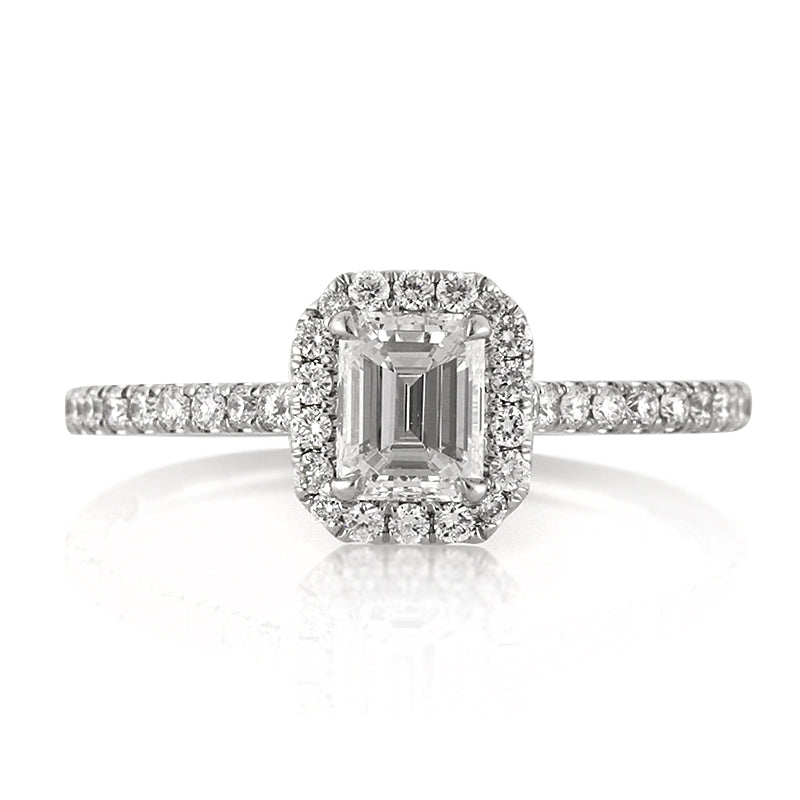 0.91ct Emerald Cut Diamond Engagement Ring