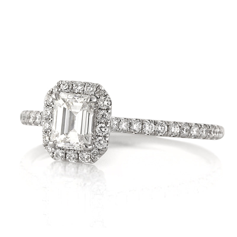 0.91ct Emerald Cut Diamond Engagement Ring