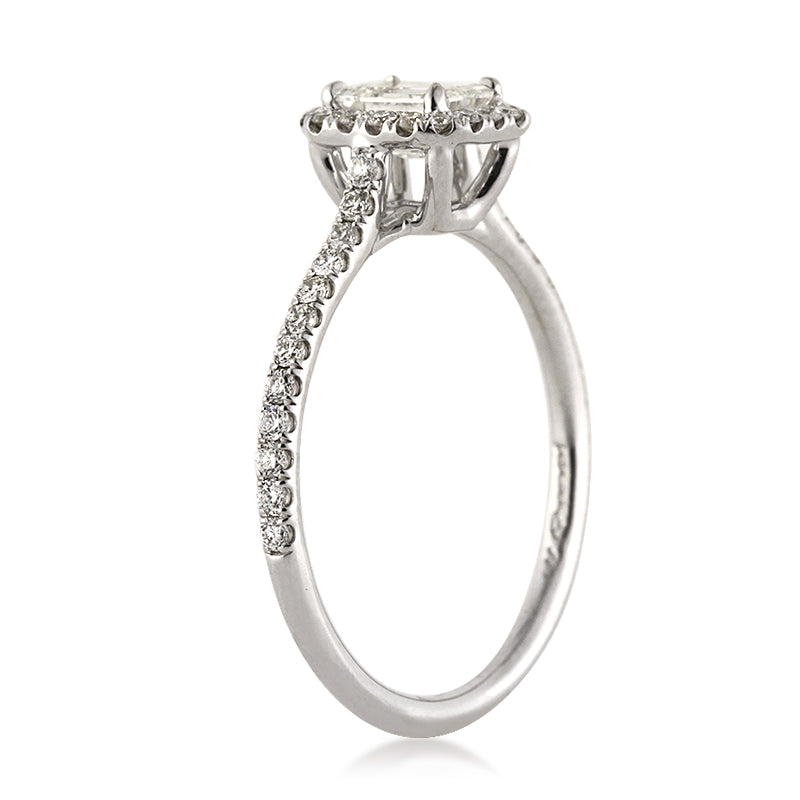 0.91ct Emerald Cut Diamond Engagement Ring