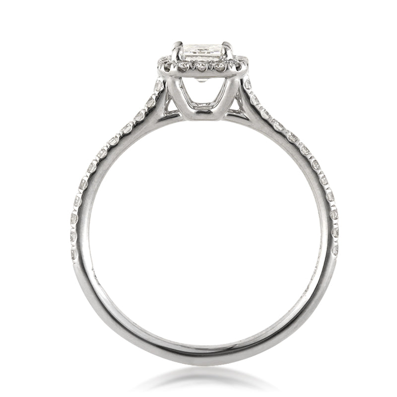 0.91ct Emerald Cut Diamond Engagement Ring