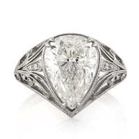 5.38ct Pear Shaped Diamond Engagement Ring