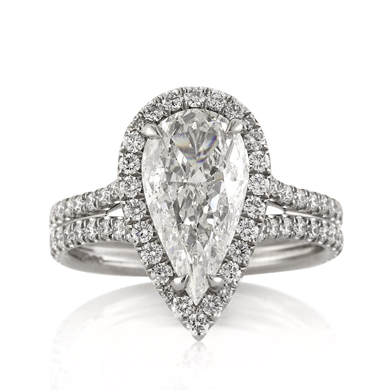 3.01ct Pear Shaped Diamond Engagement Ring