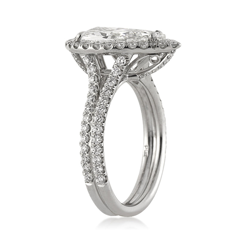 3.01ct Pear Shaped Diamond Engagement Ring