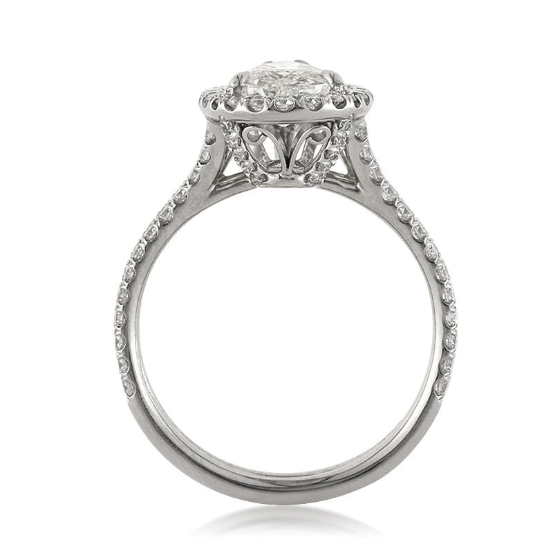 3.01ct Pear Shaped Diamond Engagement Ring