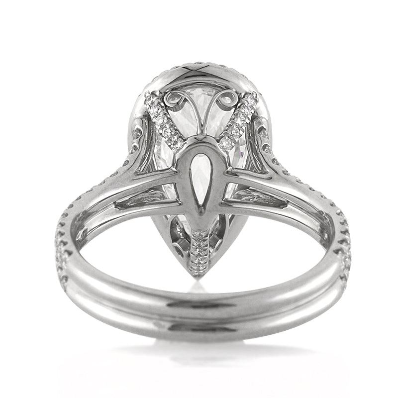 3.01ct Pear Shaped Diamond Engagement Ring